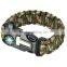 survival bracelet with compass outdoor survival paracord bracelet with fire starter