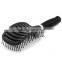 Hot Selling Portable Barber Anti-static Soft Curved Vent Salon Hairdressing Tool Rows Tine Comb Hair Brush Plastic 26.5 7.5cm