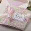 Embossed Tri-fold vintage wedding invitations with Ribbon Bow & Printing