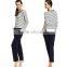 2016 new style europe style pajamas &Cotton stripe unique pajamas design for ladies