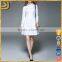 OEM clothing factory long sleeve dress, women's midi dress, white casual fashion dress