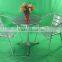 cheap restaurant furniture cast aluminum chair with stainless steel table YC001 YT2