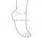 Fashion Silver Plated Nickle Free Foot Jewelry Anklet With Open And Closed Star Charms
