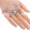 WEDDING BRIDAL Hand cuff palm Butterfly Ring handlet adjustable 18k white gold