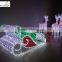 Fashion Santa Ride shaped 3d led outdoor christmas decor lighted santa claus and reindeer outdoor decorations lighted