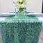 Emerald Green rectangular Sequin Table overlay linens Runner