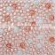 JY-G-88 Pink Glass Bead mixed mosaic sheet bathroom floor covering tiles recycled glass sheets