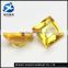 top grade square shape step cut yellow synthetic corundum gemstone