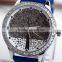 Fashion diamond tree dial water resistance leisure style quart movt leather lady women watch