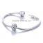 X326 Wholesale 925 Silver Initial Charms Diy With Clear Zircon Fits Snake Bracelet