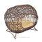 Pawhut 24" Brown/Light Yellow Oval Rattan Wicker Elevated Cat Bed