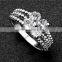 Wholesale  fashion jewelry gold/silver clear crystal luxury wedding piston ring