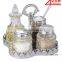 4pcs glass condiment bottle set/ glass salt and pepper shaker