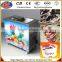 2015 Flat Pan Frozen Yogurt Real Fruits Stir Ice Cream Rolls Machine