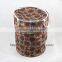 Wholesale Hot Sell Folding Fabric Material Storage Barrel Printing Flower