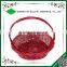 Hand woven red wicker gift basket for christmas