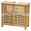 European style walnut wood laundry basket