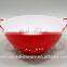 Red melamine kitchenware/fruit vegetable colander with two handle