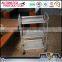 Small mobile steel 4 wheels food trolley for storage