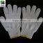 String knitted working bleached white cotton glove