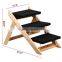 Folding Pet 2-in-1 Ramp and Stairs for Dog Cat Portable Carpet Wooden Steps Ladder