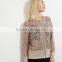 Lady New Fashion Jacket 95% Polyester 5% Elastane Casual Zipper Cuffed Hem Lace Bomber Jacket