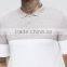 New Custom Fashion Short Sleeve Button Placket White Contrast Design Men's 100% Cotton Knit Skinny Slim Fit Casual Polo T-Shirt