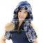 CX-C-242Q Genuine Rex Rabbit Fur Knitted Girls Fashion Winter Hat