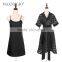 Maxnegio Brand High Quality 2016 Summer Elegant Two Piece Sexy Deep V-Neck Office Dress of Ladies