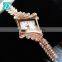 Crystal Dial Quartz Analog Rhinestone with Metal Mesh Band Bracelet Wrist Watch