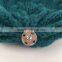 Myfur Teal Green Large Animal Raccoon Fur Bobble Crochet Hat and Cap