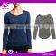 2016 Guangzhou Shandao Wholesaler Casual Style Autumn Round Neck Navy Bodycon Soft Cotton Long Full Sleeve Tops For Girls