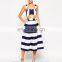 OEM Service fashion Stripe Cut Out Midi Prom Dress