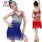 Sexy sparkle sequins fringe professional children girl latin dance dress with size S M L XL ET-076