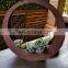 Two bespoke Rusted Metal Garden Sphere Planter Succulents Herbs Plant Pot