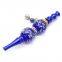 120mm Length Metal Smoking Pipe With Luminous Beads as Yellow Cigarette Holder With Bead Penant for Tobacco Absorbing