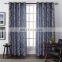 Wholesale high-grade slate blue flower embroidered faux silk curtain