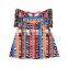 Latest Children Dress Designs Summer Dress Mexican Serape Cow Pom Pom Dress