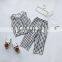 A0206# Baby Girl Sets Summer Sleeveless Plaid Top + Shorts 2Pcs Children'S Sweater