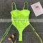 2019 Sexy One Piece Swimsuit High Cut Bandage Swimwear Women Bodysuit High Waisted Bathing Suit Beach Wear Monokini Swimsuit