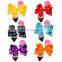 free 6''*4.5" Pencil Print Hair Bows for Girls Back to School Supplier Hairgrips Pen Quality Ribbon Bows Clips Kids Headwear
