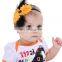 Orange and Black Over the Top Bows Girls Big Hair Bows Halloween Baby Headband Kids Autumn hair accessories