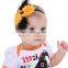 Orange and Black Over the Top Bows Girls Big Hair Bows Halloween Baby Headband Kids Autumn Hair Accessories