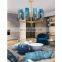 Antique decorative metal pendant blue glass chandelier