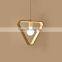 Modern simple geometry restaurant hanging light Nordic woodiness chandelier
