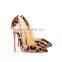 Leopard patent print high quality design pointed toe ladies high heel pumps sandals shoes women evening shoe