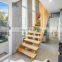 High Quality Straight Stairs Interior Staircase With Oak Tread&Stringer Carbon Steel Keel With Railings
