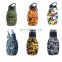 Outdoor Portable Foldable Grenade Sports Water Bottle Reusable Silicone Flask Drink Bottle With Mountaineering Buckle Hook