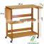 Simple and convenient folding Kitchen Cart with bamboo mobile pulley