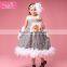 Dancing Stylish Baby Girls Casual Long Feather Grey Dress for Cheap Party Wholesale